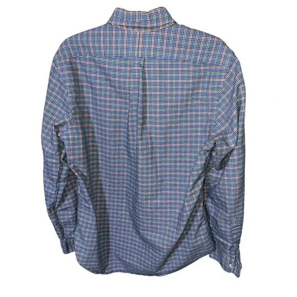 Ralph Lauren Long Sleeve Button Down M Blue Red White Plaid Flesh Pony‎ Preppy - Picture 2 of 12